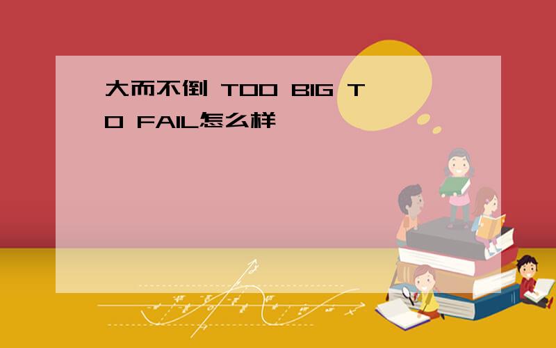 大而不倒 TOO BIG TO FAIL怎么样