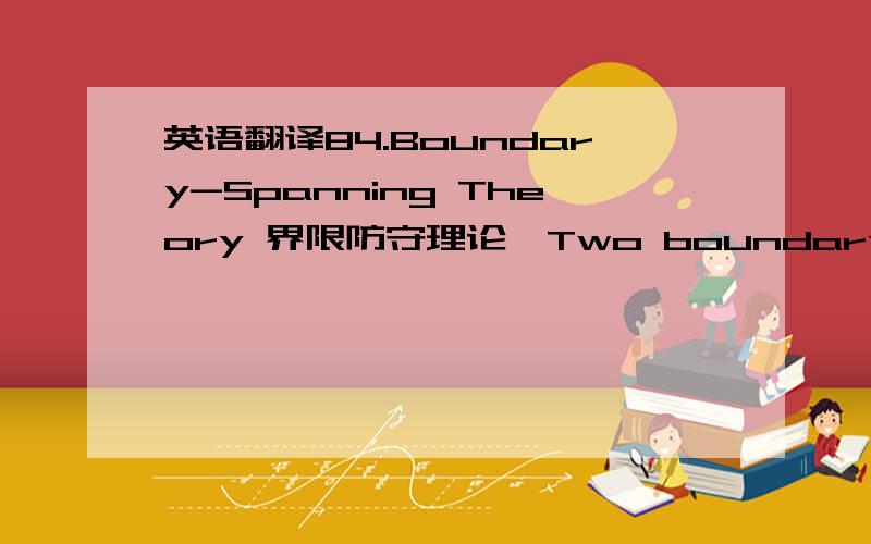 英语翻译84.Boundary-Spanning Theory 界限防守理论Two boundary-s