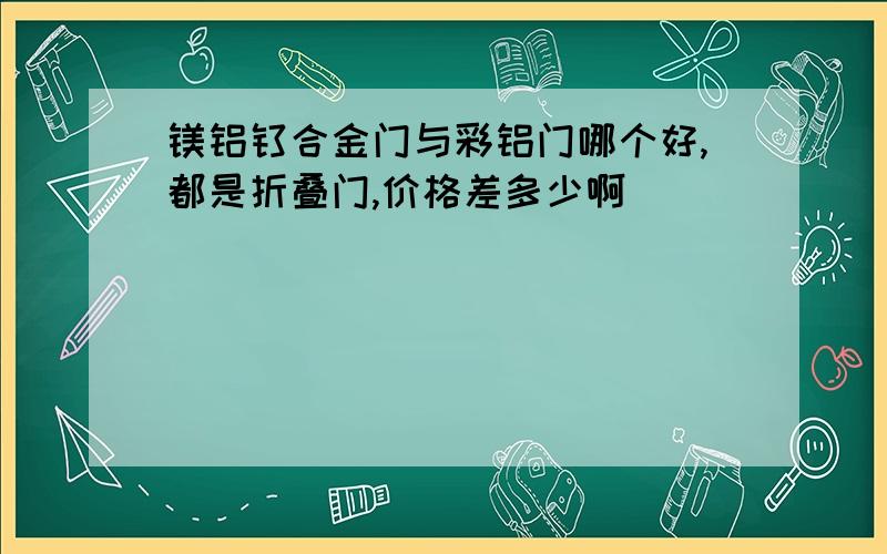 镁铝钛合金门与彩铝门哪个好,都是折叠门,价格差多少啊