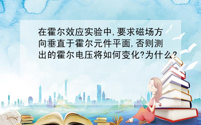 在霍尔效应实验中,要求磁场方向垂直于霍尔元件平面,否则测出的霍尔电压将如何变化?为什么?