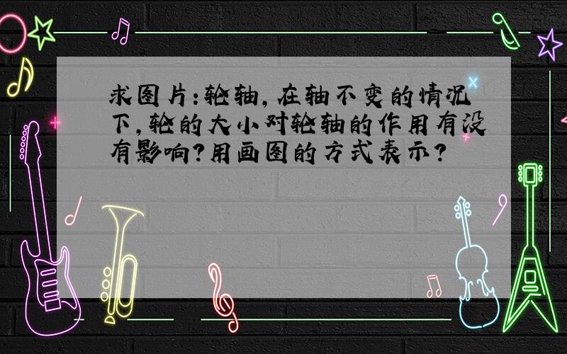 求图片：轮轴,在轴不变的情况下,轮的大小对轮轴的作用有没有影响?用画图的方式表示?