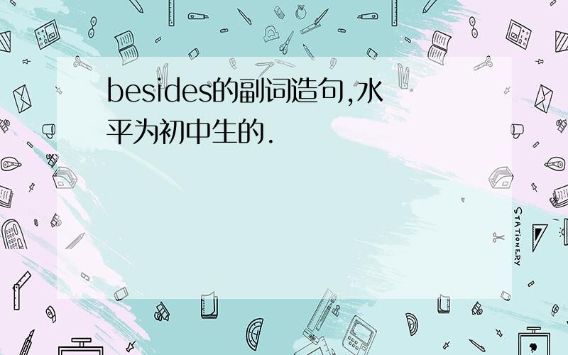 besides的副词造句,水平为初中生的.