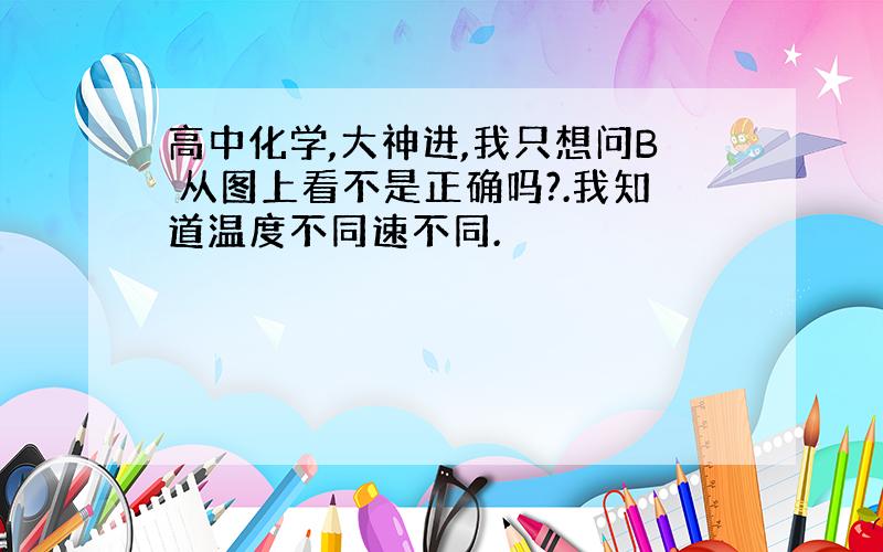 高中化学,大神进,我只想问B 从图上看不是正确吗?.我知道温度不同速不同.