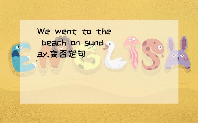 We went to the beach on sunday.变否定句