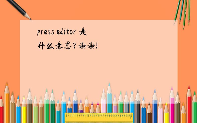 press editor 是什么意思?谢谢!