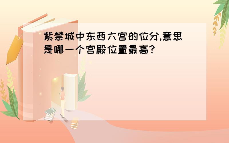 紫禁城中东西六宫的位分,意思是哪一个宫殿位置最高?