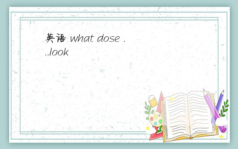 英语 what dose ...look