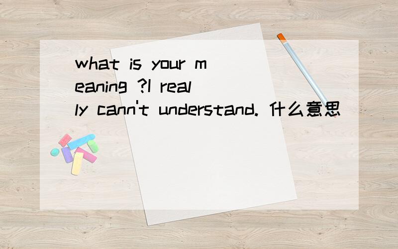 what is your meaning ?I really cann't understand. 什么意思