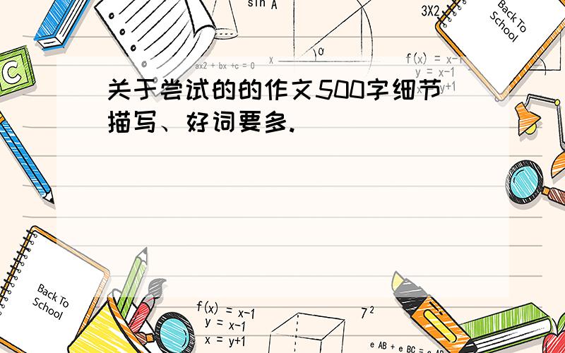 关于尝试的的作文500字细节描写、好词要多.