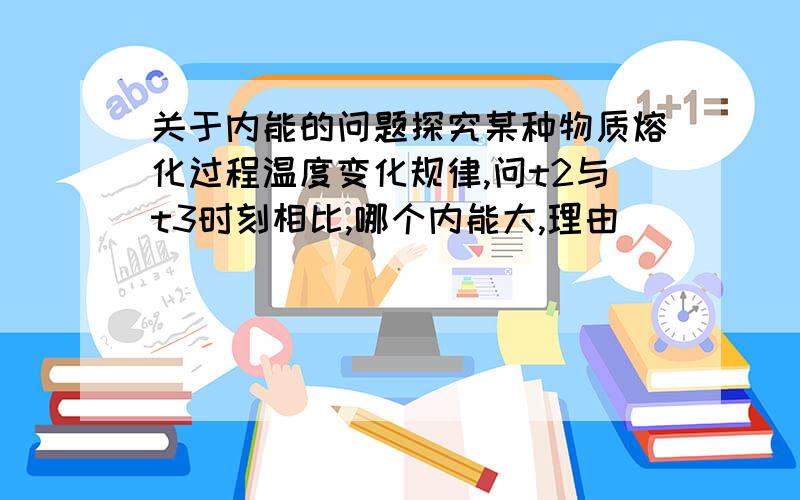 关于内能的问题探究某种物质熔化过程温度变化规律,问t2与t3时刻相比,哪个内能大,理由