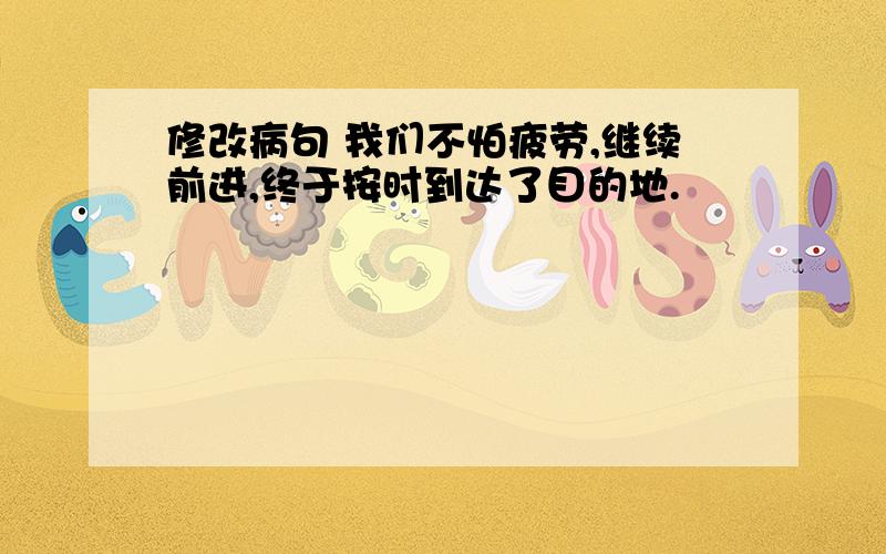 修改病句 我们不怕疲劳,继续前进,终于按时到达了目的地.