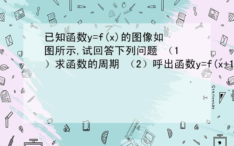 已知函数y=f(x)的图像如图所示,试回答下列问题 （1）求函数的周期 （2）呼出函数y=f(x+1)图像