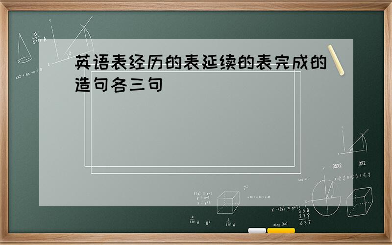 英语表经历的表延续的表完成的造句各三句