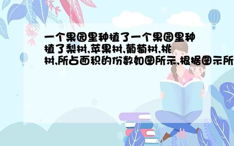 一个果园里种植了一个果园里种植了梨树,苹果树,葡萄树,桃树,所占面积的份数如图所示,根据图示所提供的