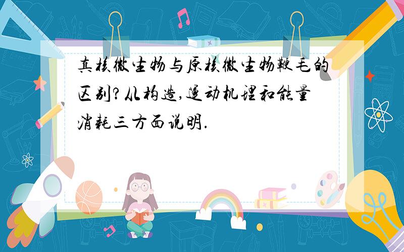 真核微生物与原核微生物鞭毛的区别?从构造,运动机理和能量消耗三方面说明.