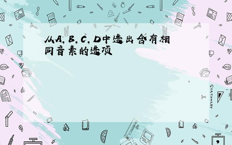 从A,B,C,D中选出含有相同音素的选项