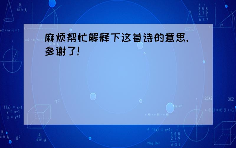 麻烦帮忙解释下这首诗的意思,多谢了!