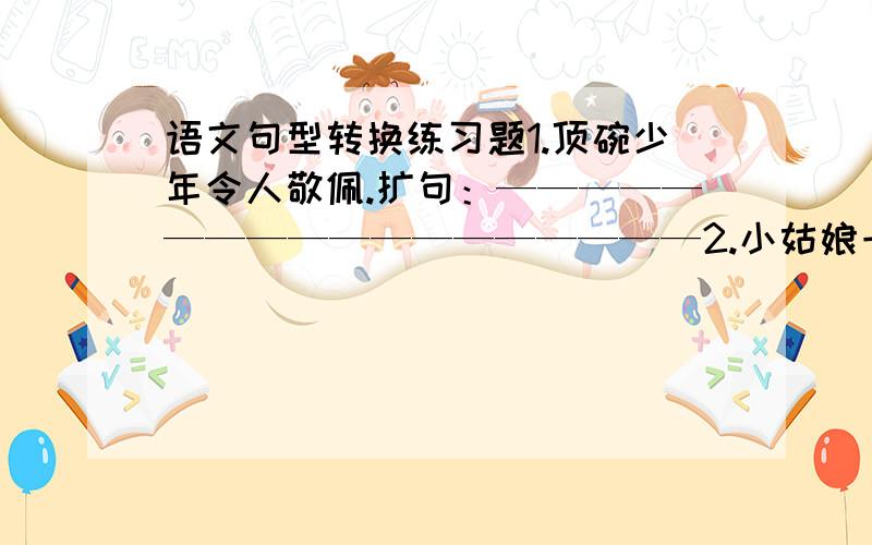 语文句型转换练习题1.顶碗少年令人敬佩.扩句：——————————————————2.小姑娘一丝不苟的精神和精彩的表演,