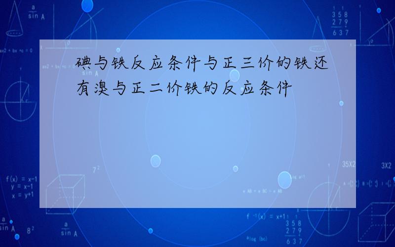 碘与铁反应条件与正三价的铁还有溴与正二价铁的反应条件