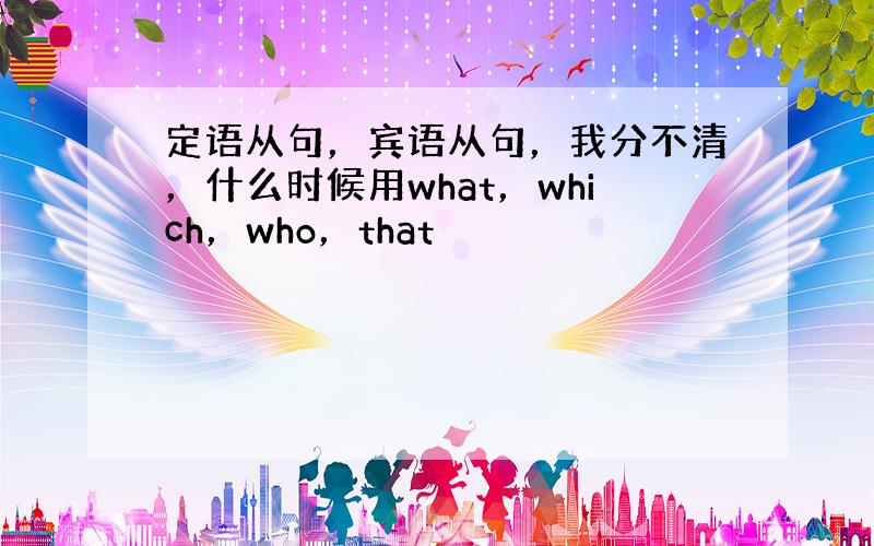 定语从句，宾语从句，我分不清，什么时候用what，which，who，that