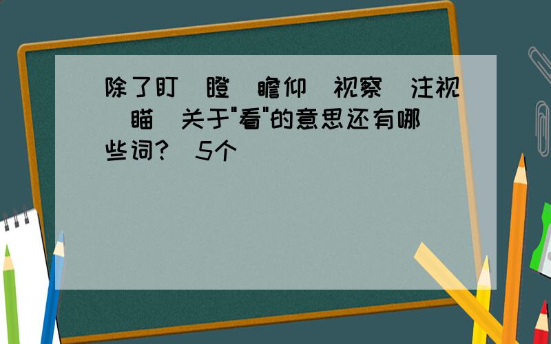 除了盯`瞪`瞻仰`视察`注视`瞄`关于