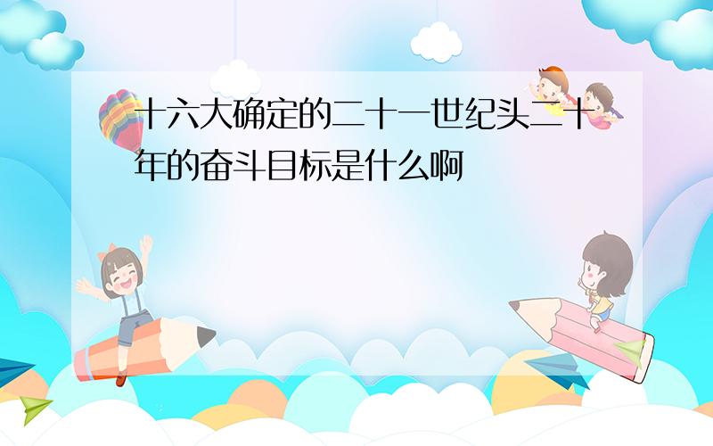 十六大确定的二十一世纪头二十年的奋斗目标是什么啊