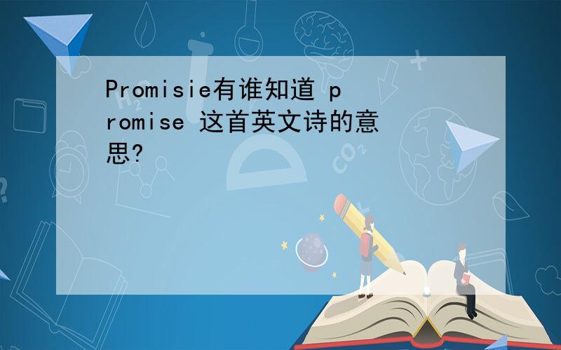 Promisie有谁知道 promise 这首英文诗的意思?