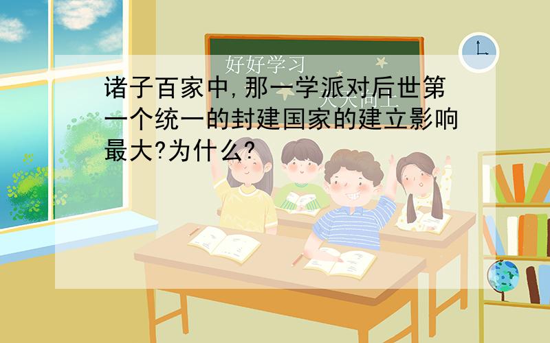 诸子百家中,那一学派对后世第一个统一的封建国家的建立影响最大?为什么?