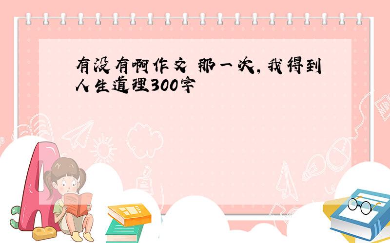 有没有啊作文 那一次,我得到人生道理300字