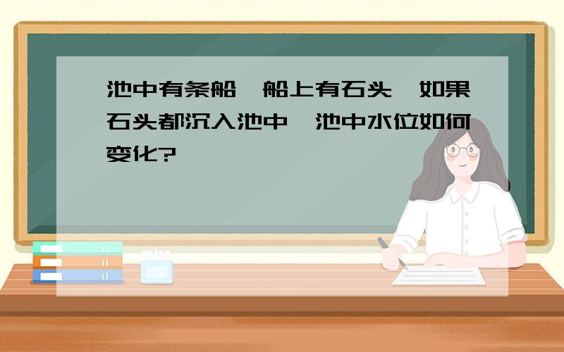 池中有条船,船上有石头,如果石头都沉入池中,池中水位如何变化?