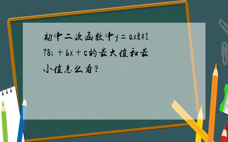 初中二次函数中y=ax²+bx+c的最大值和最小值怎么看?