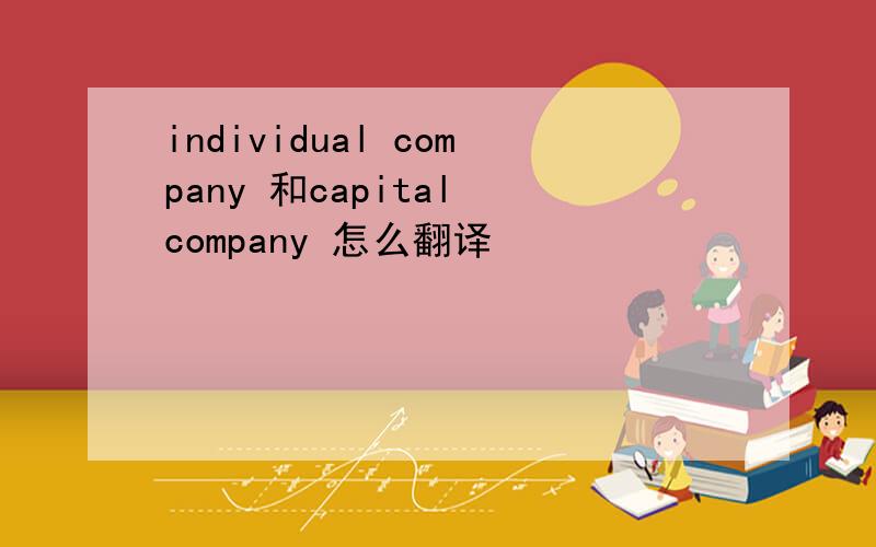 individual company 和capital company 怎么翻译