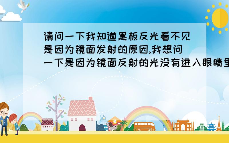 请问一下我知道黑板反光看不见是因为镜面发射的原因,我想问一下是因为镜面反射的光没有进入眼睛里吗?