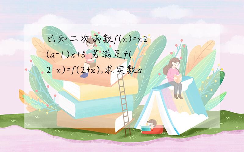 已知二次函数f(x)=x2-(a-1)x+5 若满足f(2-x)=f(2+x),求实数a