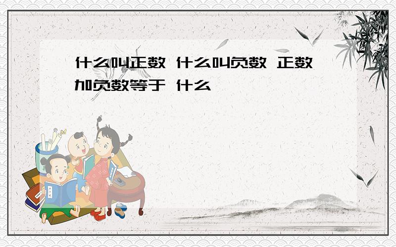 什么叫正数 什么叫负数 正数加负数等于 什么