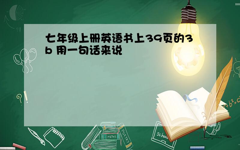 七年级上册英语书上39页的3b 用一句话来说