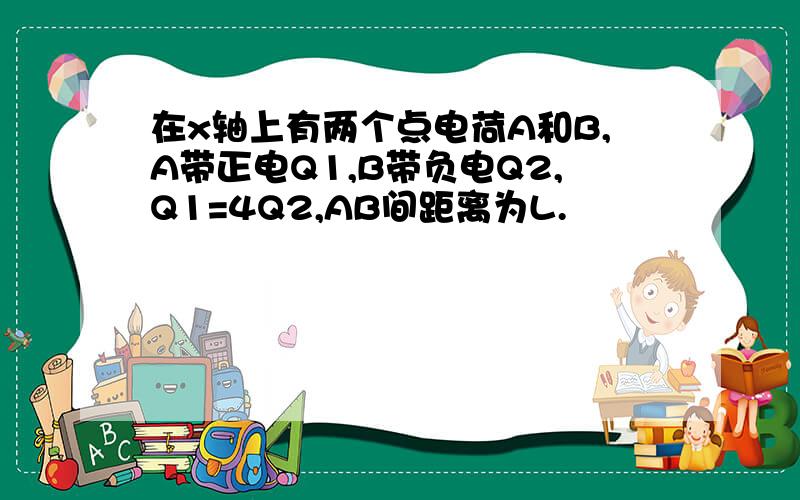 在x轴上有两个点电荷A和B,A带正电Q1,B带负电Q2,Q1=4Q2,AB间距离为L.