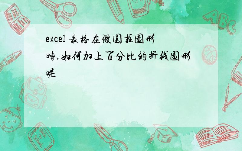 excel 表格在做圆柱图形时,如何加上百分比的折线图形呢