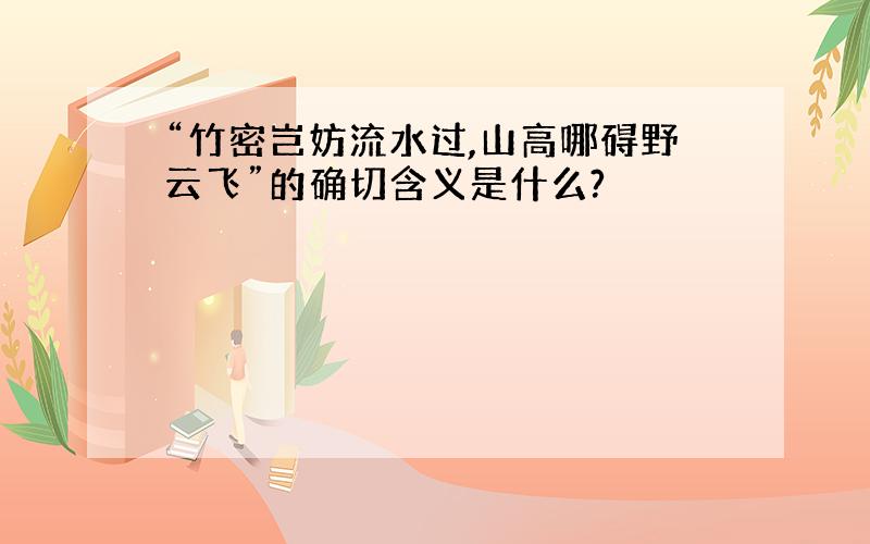 “竹密岂妨流水过,山高哪碍野云飞”的确切含义是什么?