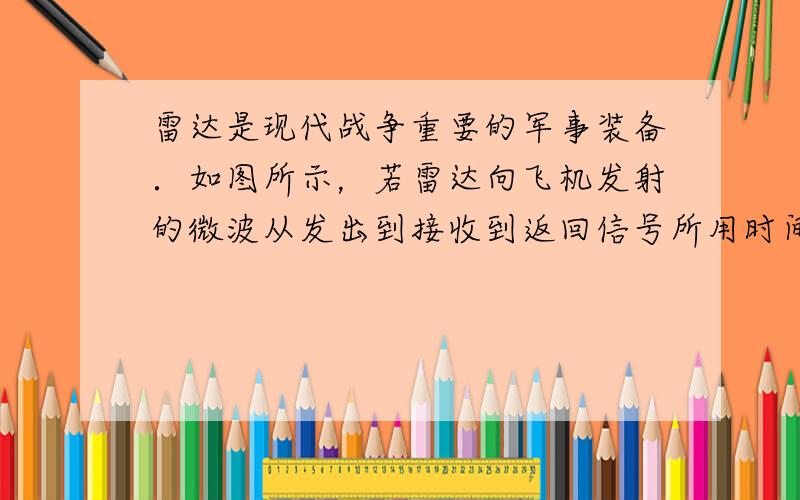 雷达是现代战争重要的军事装备．如图所示，若雷达向飞机发射的微波从发出到接收到返回信号所用时间为52μs（1μs=10-6