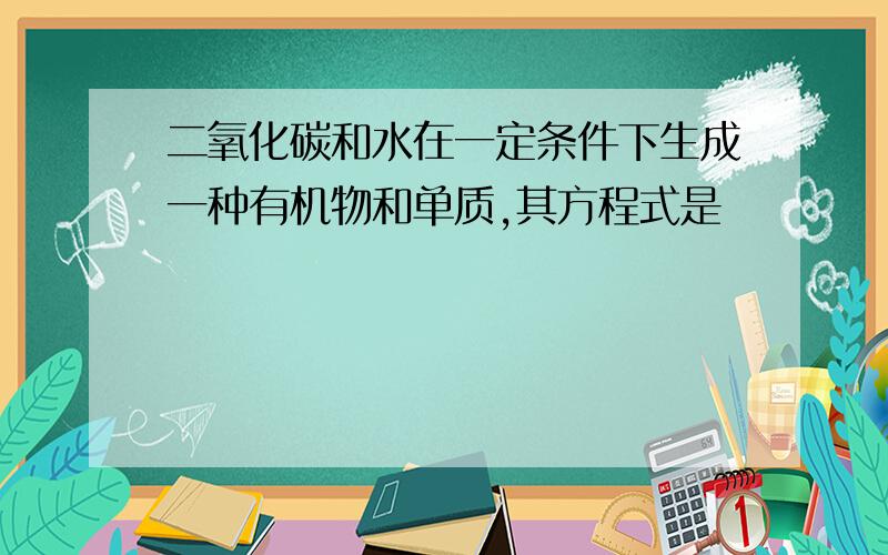 二氧化碳和水在一定条件下生成一种有机物和单质,其方程式是