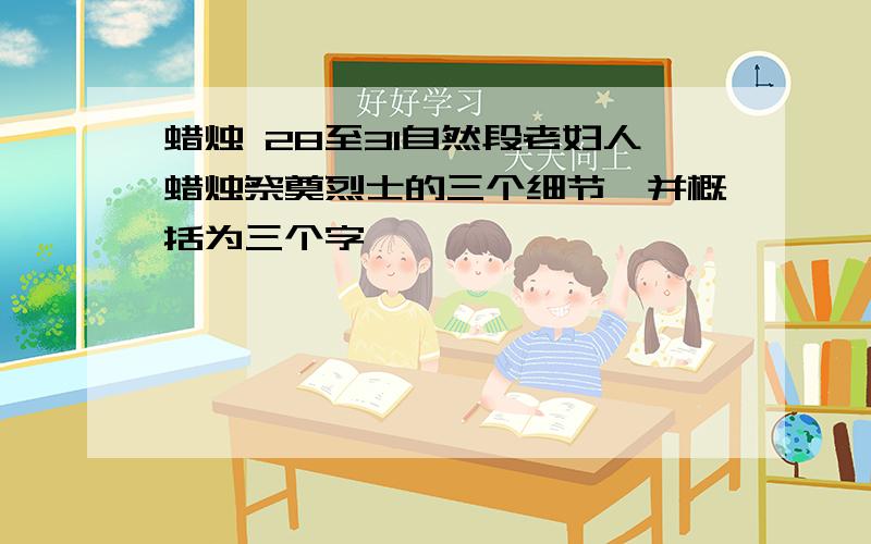 蜡烛 28至31自然段老妇人蜡烛祭奠烈士的三个细节,并概括为三个字