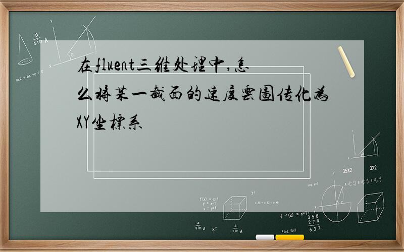 在fluent三维处理中,怎么将某一截面的速度云图传化为XY坐标系