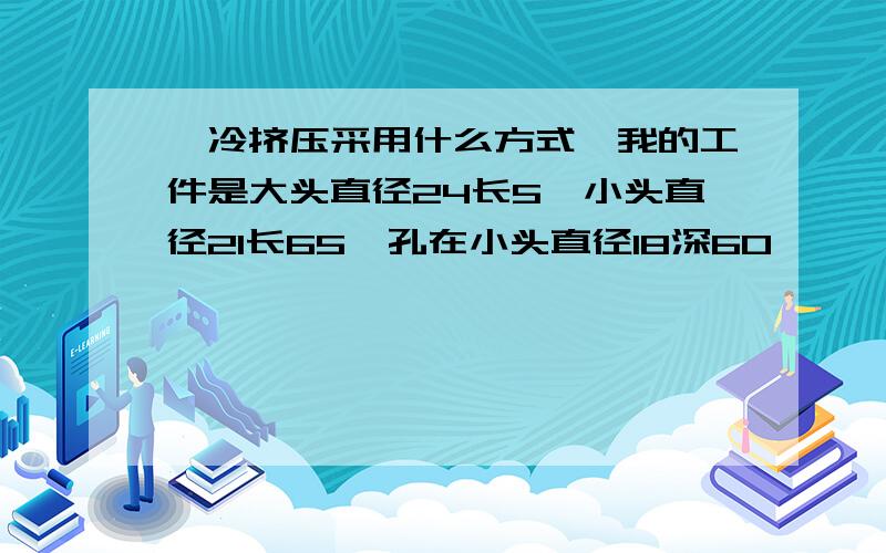 ,冷挤压采用什么方式,我的工件是大头直径24长5,小头直径21长65,孔在小头直径18深60,