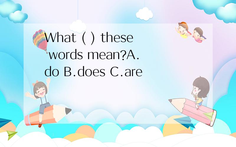 What ( ) these words mean?A.do B.does C.are