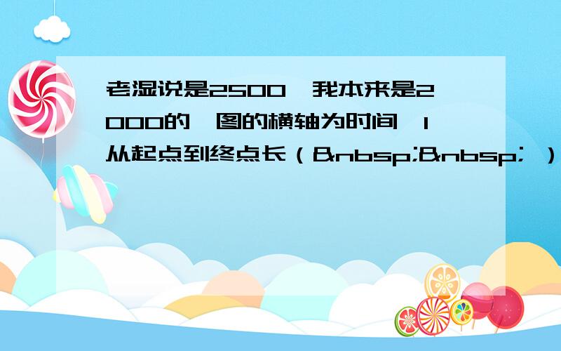 老湿说是2500,我本来是2000的,图的横轴为时间,1从起点到终点长（   ）米(我是2000,老