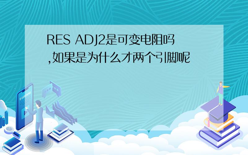 RES ADJ2是可变电阻吗,如果是为什么才两个引脚呢