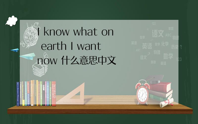 I know what on earth I want now 什么意思中文