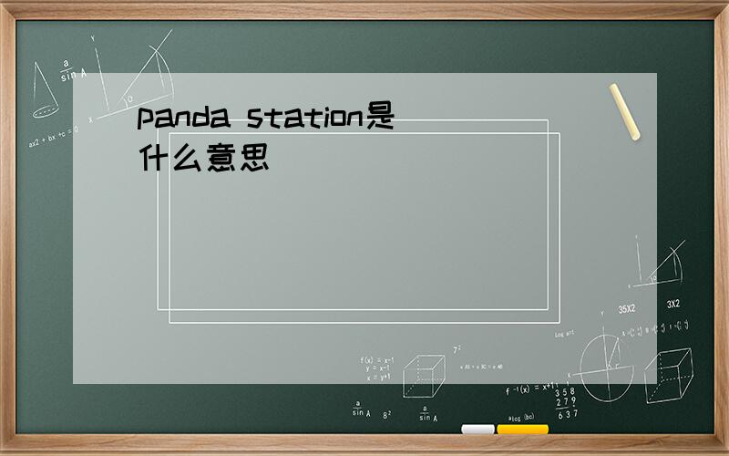 panda station是什么意思