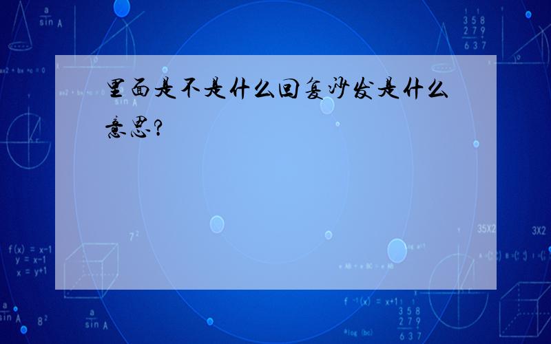 里面是不是什么回复沙发是什么意思?